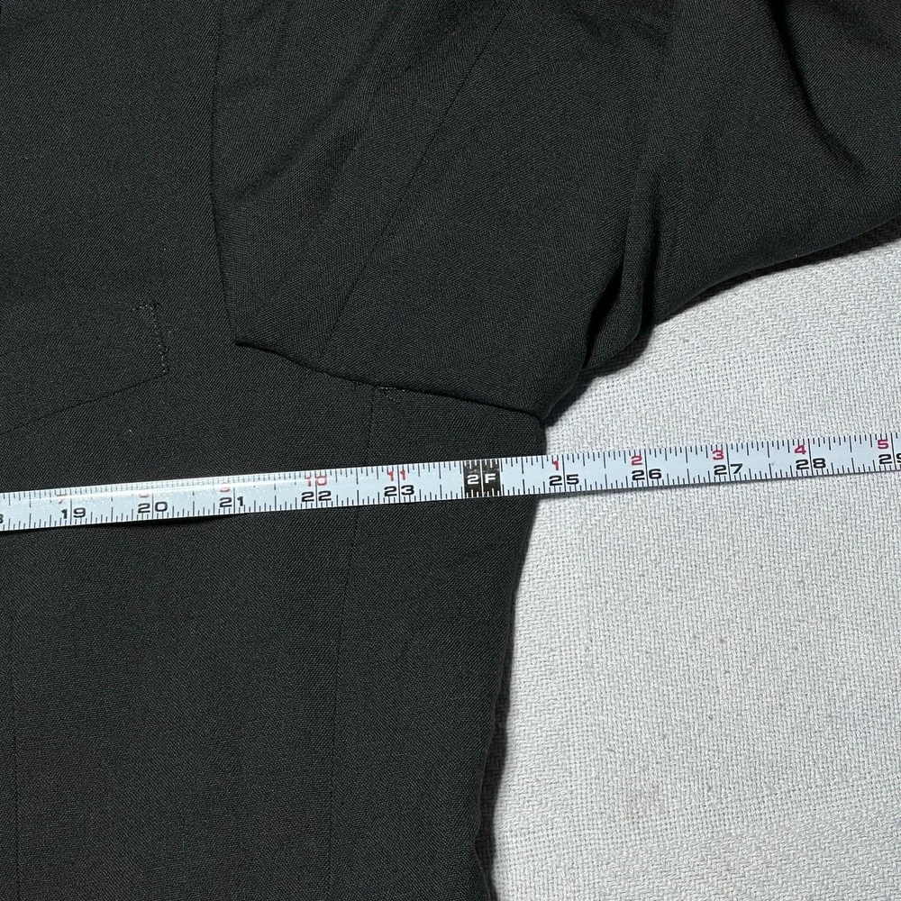 Vintage Austin Reed Blazer Mens 46L Gold Button Double Breasted Black‎ Wool
